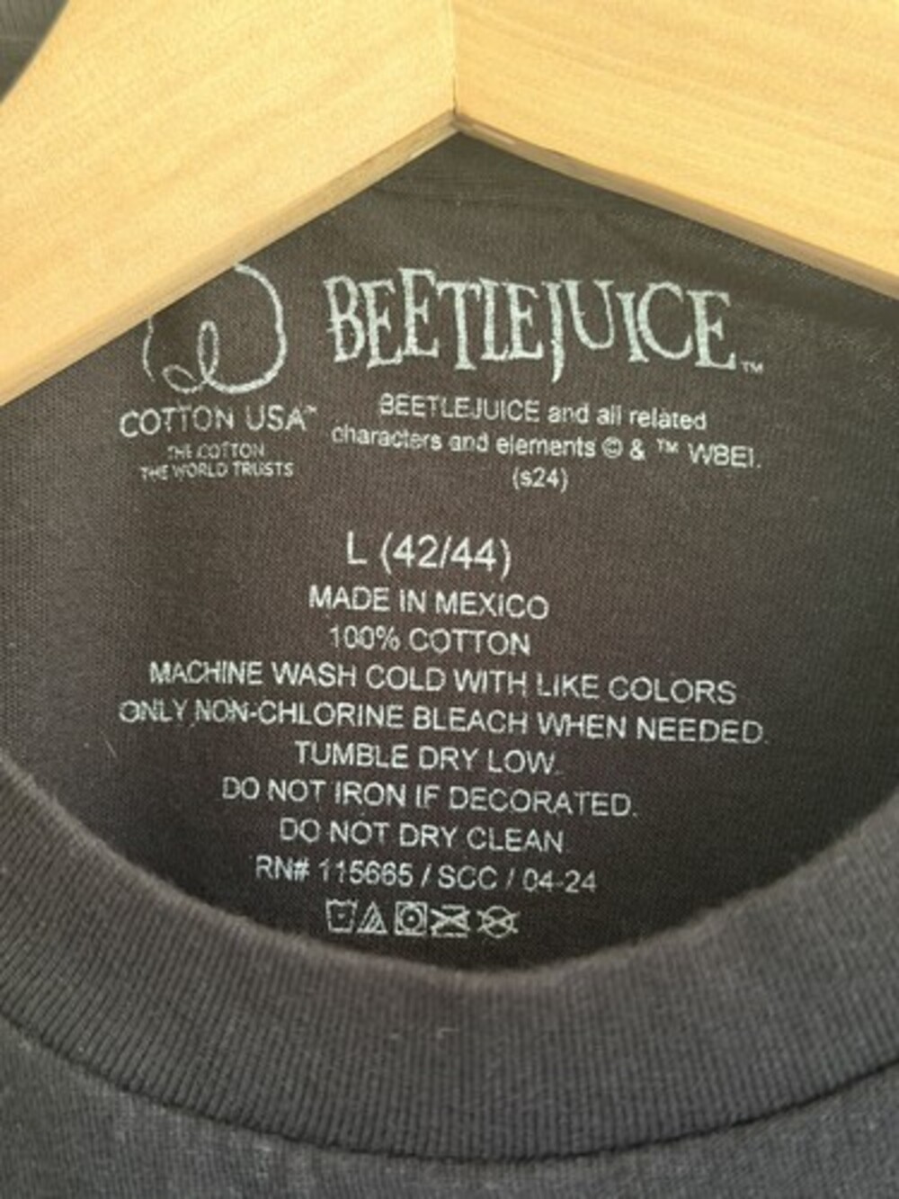 BEETLEJUICE Black Short Sleeve Men's Tee T Shirt Sz Large L 100 Cotton L(42/44) - Picture 5 of 5